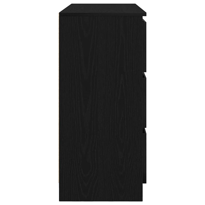 skænk 100x35x76 cm konstrueret træ sort egetræsfarve