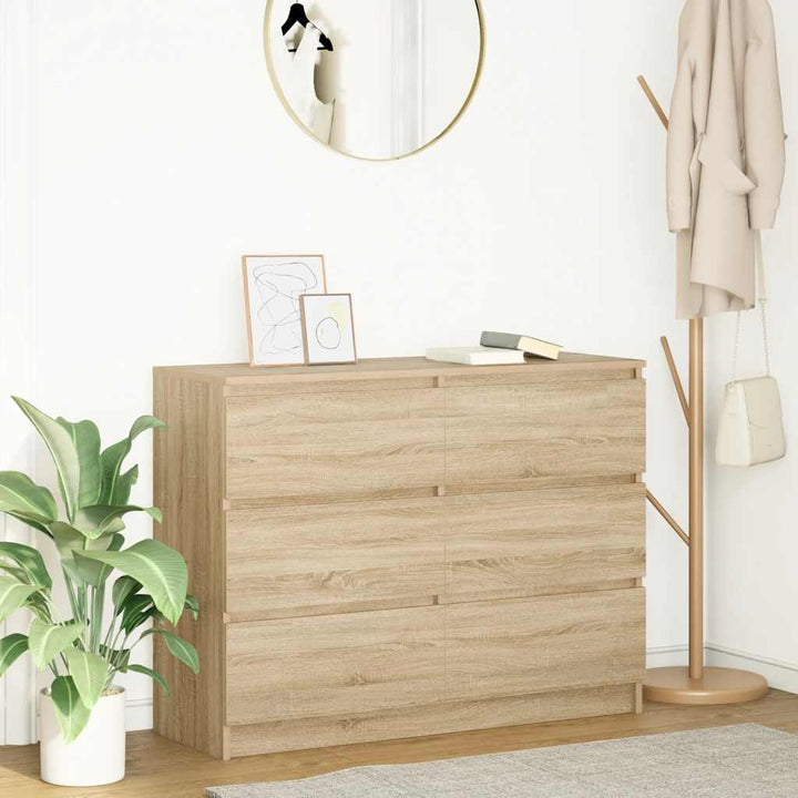 skænk 100x35x76 cm konstrueret træ sonoma-eg