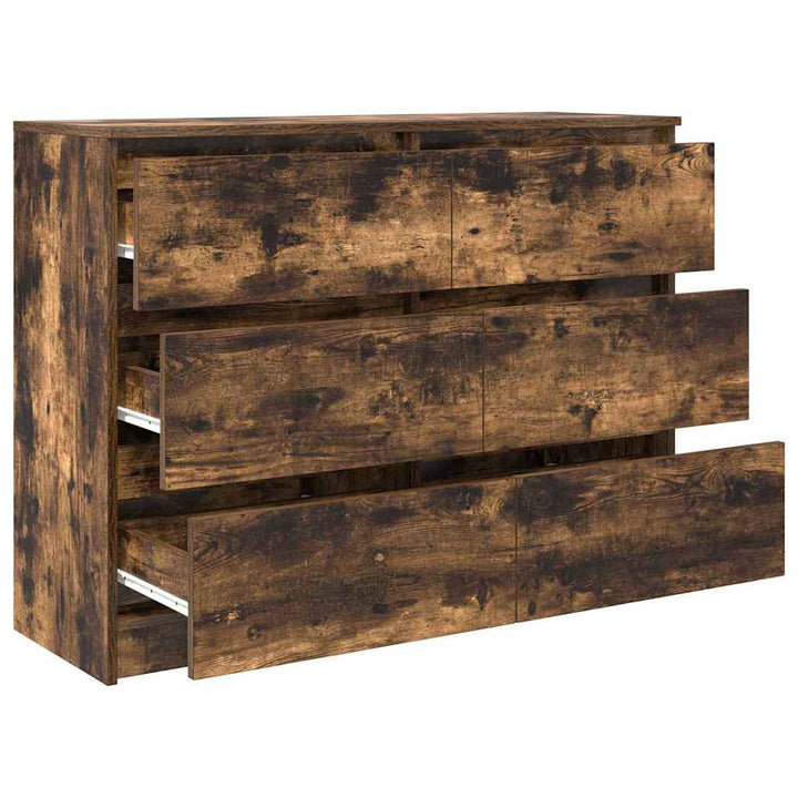 skænk 100x35x76 cm konstrueret træ røget egetræsfarve