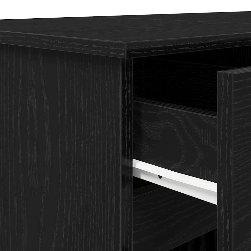 Bord med skuffe Sort eg 140 x 49 x 76 cm Konstrueret træ