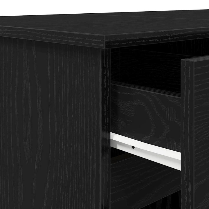 Bord med skuffe Sort eg 140 x 49 x 76 cm Konstrueret træ