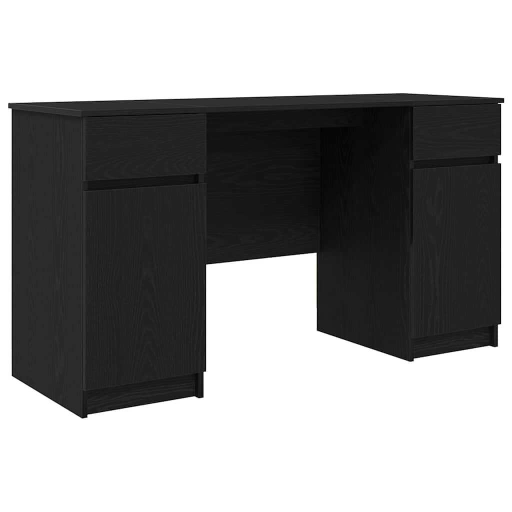 Bord med skuffe Sort eg 140 x 49 x 76 cm Konstrueret træ