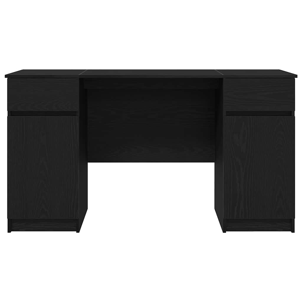 Bord med skuffe Sort eg 140 x 49 x 76 cm Konstrueret træ