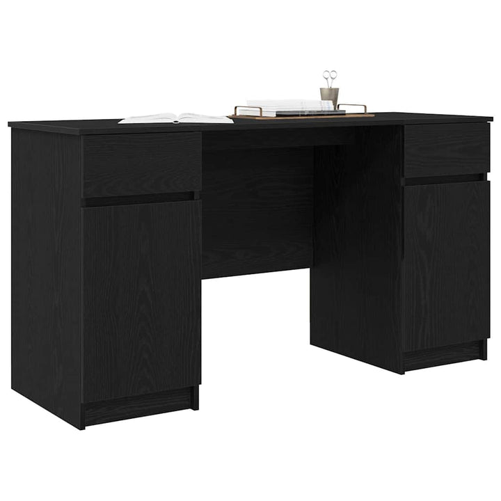 Bord med skuffe Sort eg 140 x 49 x 76 cm Konstrueret træ