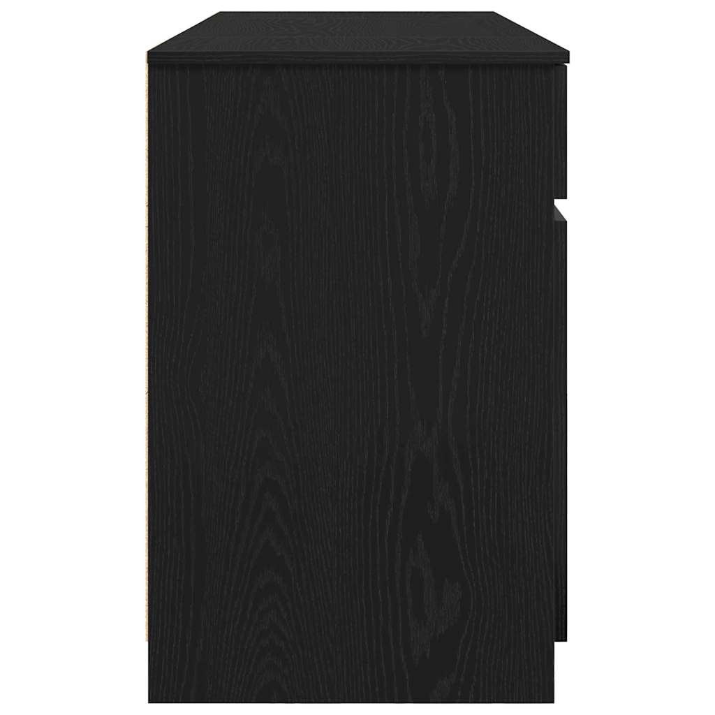 Bord med skuffe Sort eg 140 x 49 x 76 cm Konstrueret træ