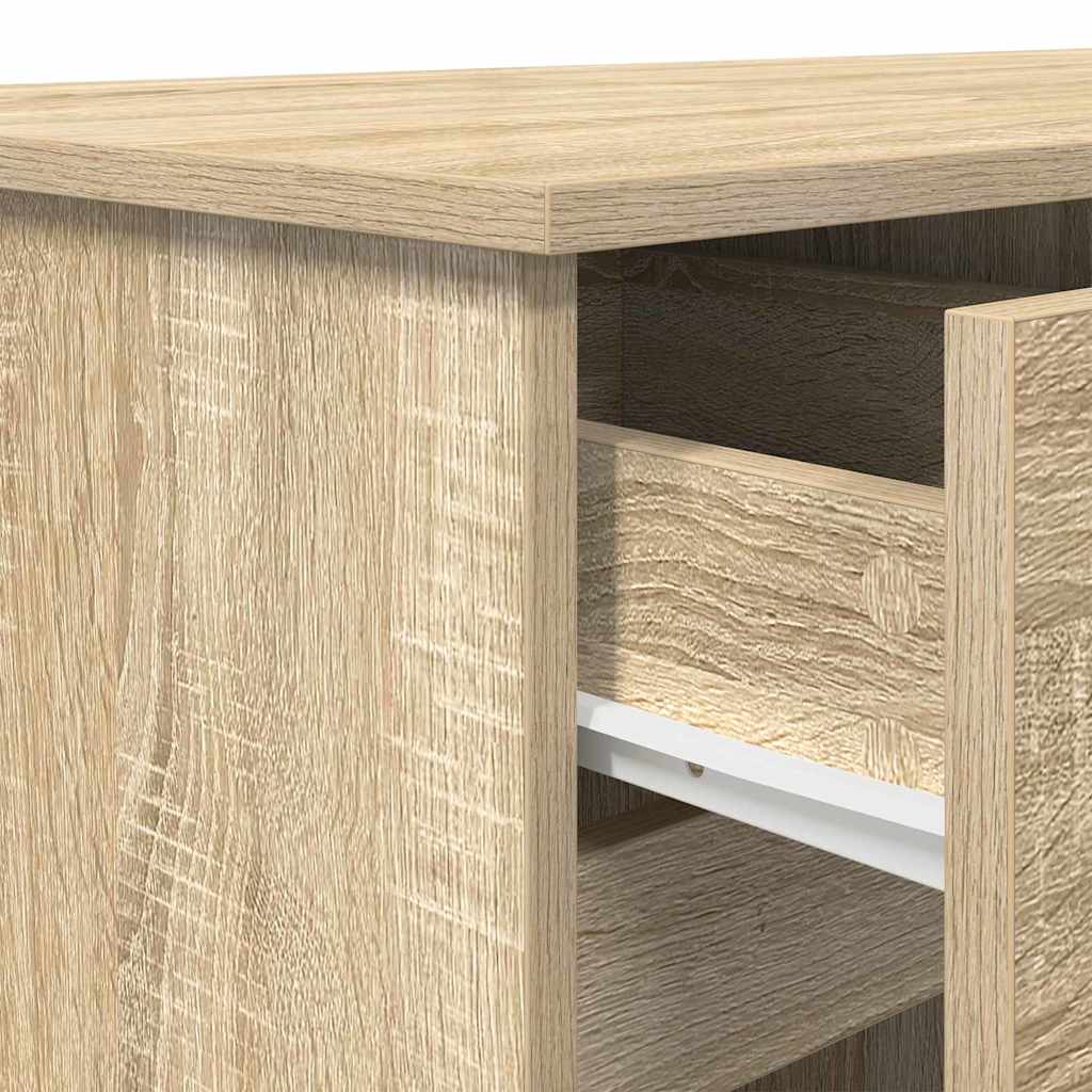 Bord med skuffe Sonoma-eg 140 x 49 x 76 cm Konstrueret træ