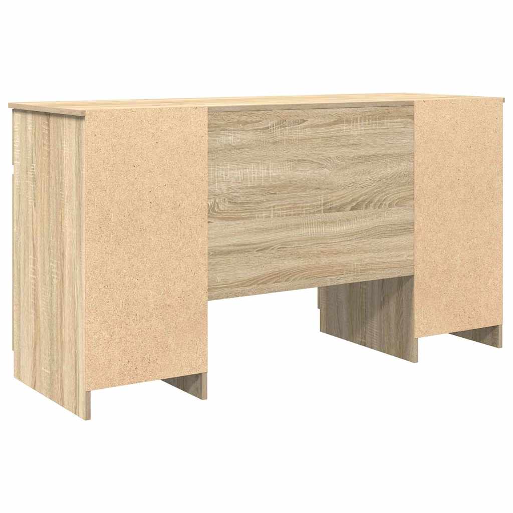 Bord med skuffe Sonoma-eg 140 x 49 x 76 cm Konstrueret træ