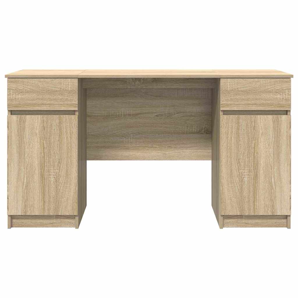 Bord med skuffe Sonoma-eg 140 x 49 x 76 cm Konstrueret træ