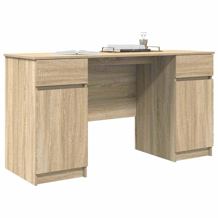 Bord med skuffe Sonoma-eg 140 x 49 x 76 cm Konstrueret træ