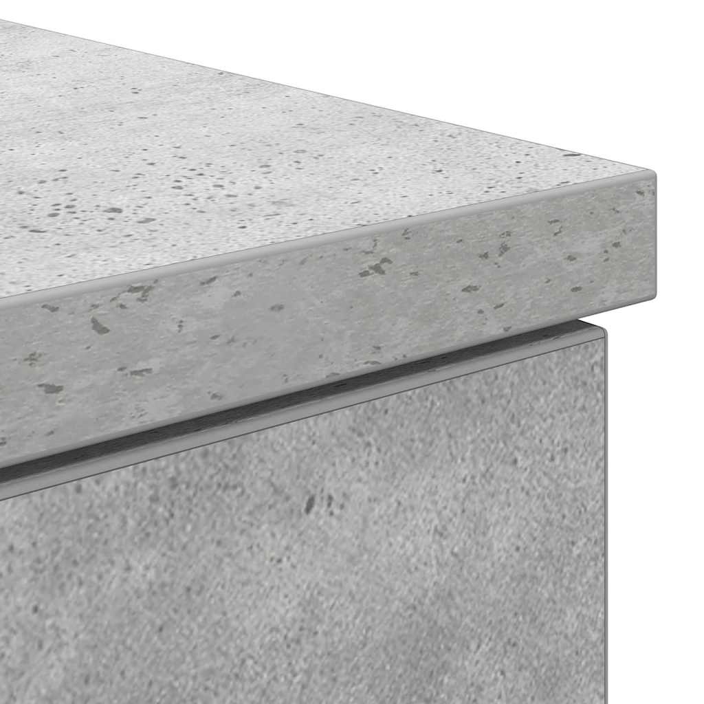 Bord med skuffe Betongrå 140 x 49 x 76 cm Konstrueret træ