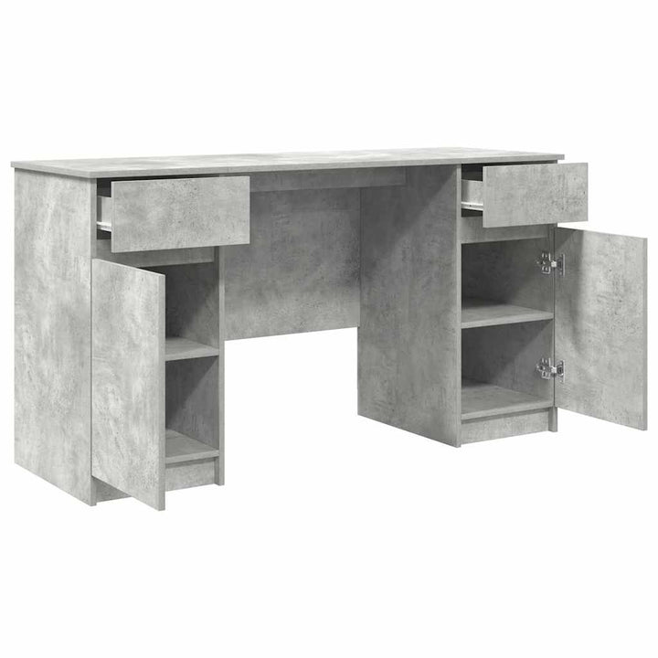Bord med skuffe Betongrå 140 x 49 x 76 cm Konstrueret træ