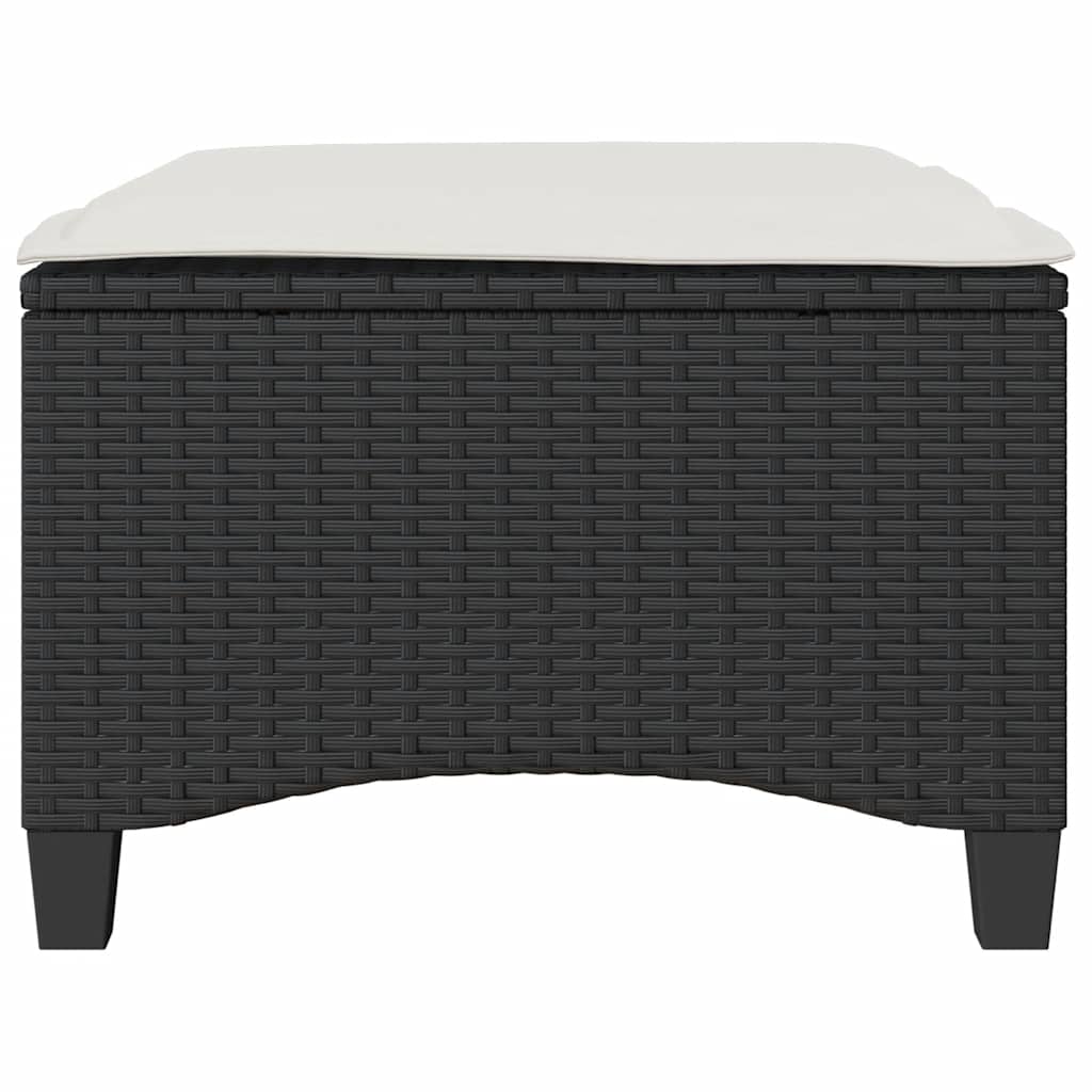 havestole med hynder 2 stk. 55x55x36 cm polyrattan sort