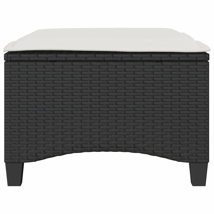 havestole med hynder 2 stk. 55x55x36 cm polyrattan sort