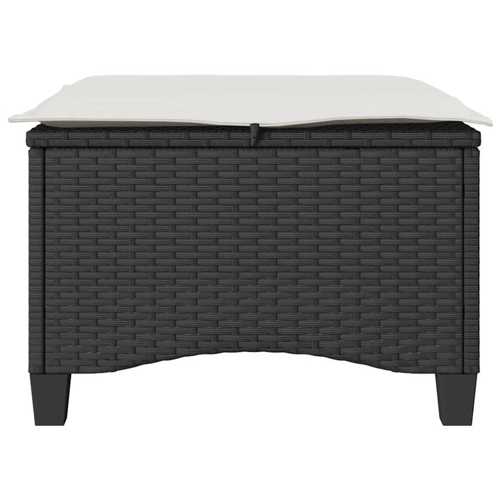 havestole med hynder 2 stk. 55x55x36 cm polyrattan sort