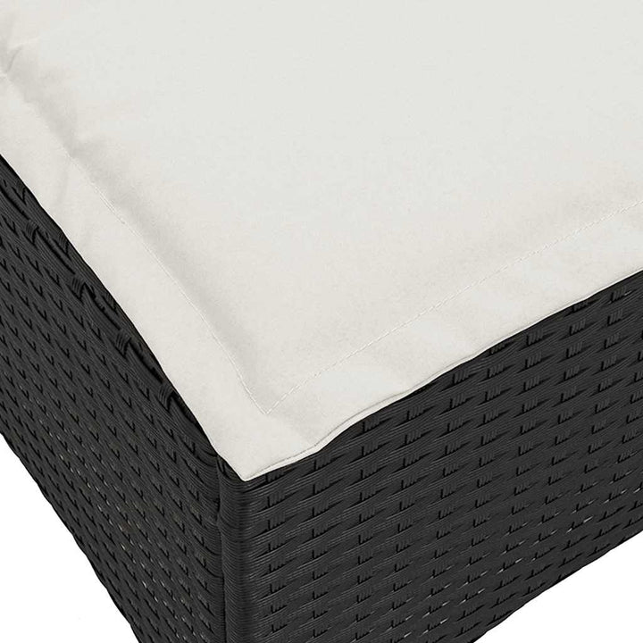 havestole med hynder 2 stk. 55x55x36 cm polyrattan sort