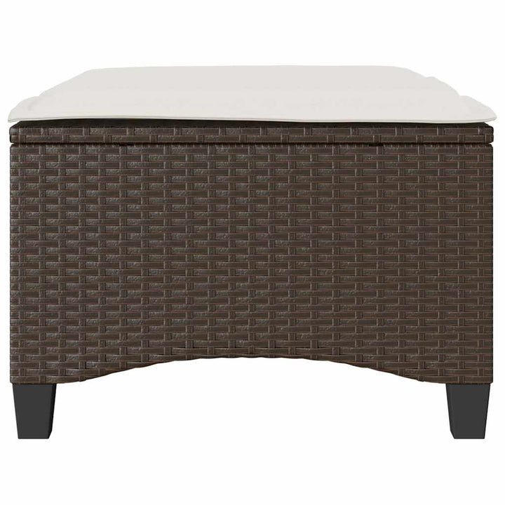 havestole med hynder 2 stk. 55x55x36 cm polyrattan brun