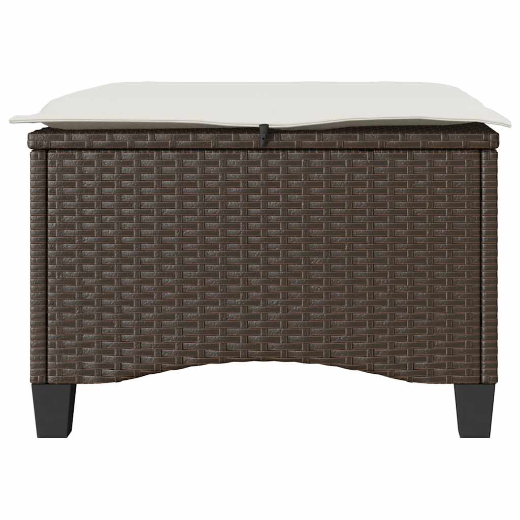 havestole med hynder 2 stk. 55x55x36 cm polyrattan brun
