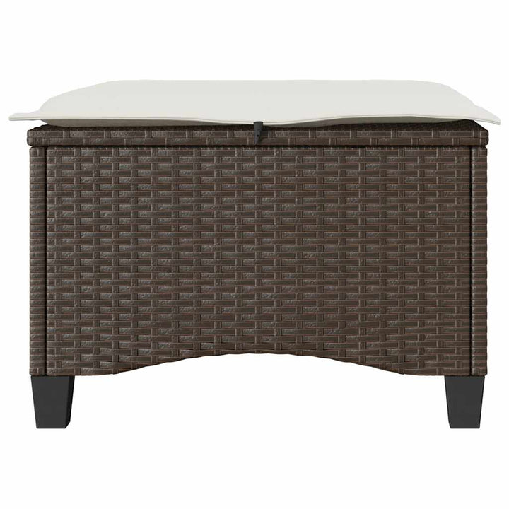havestole med hynder 2 stk. 55x55x36 cm polyrattan brun
