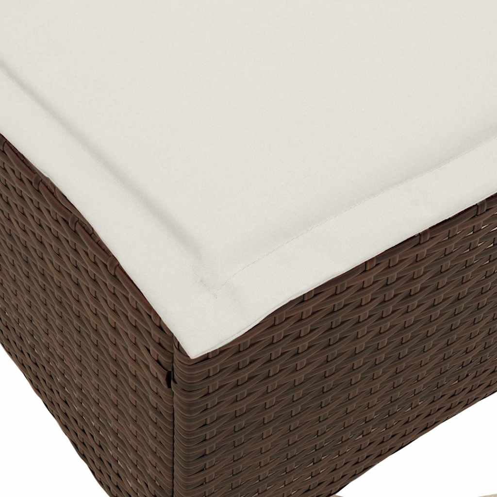 havestole med hynder 2 stk. 55x55x36 cm polyrattan brun
