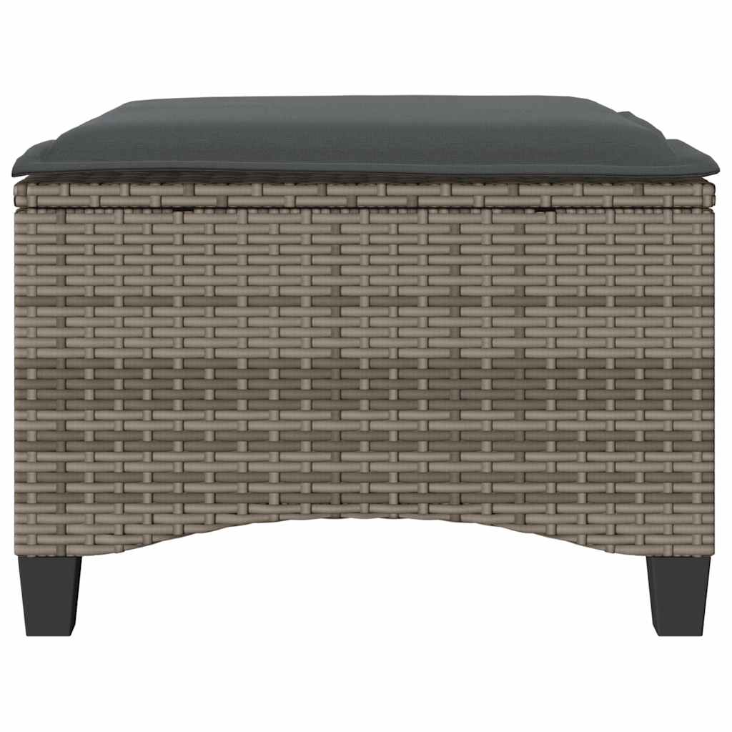 havestole med hynder 2 stk. 55x55x36 cm polyrattan grå