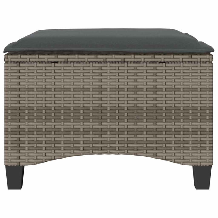 havestole med hynder 2 stk. 55x55x36 cm polyrattan grå