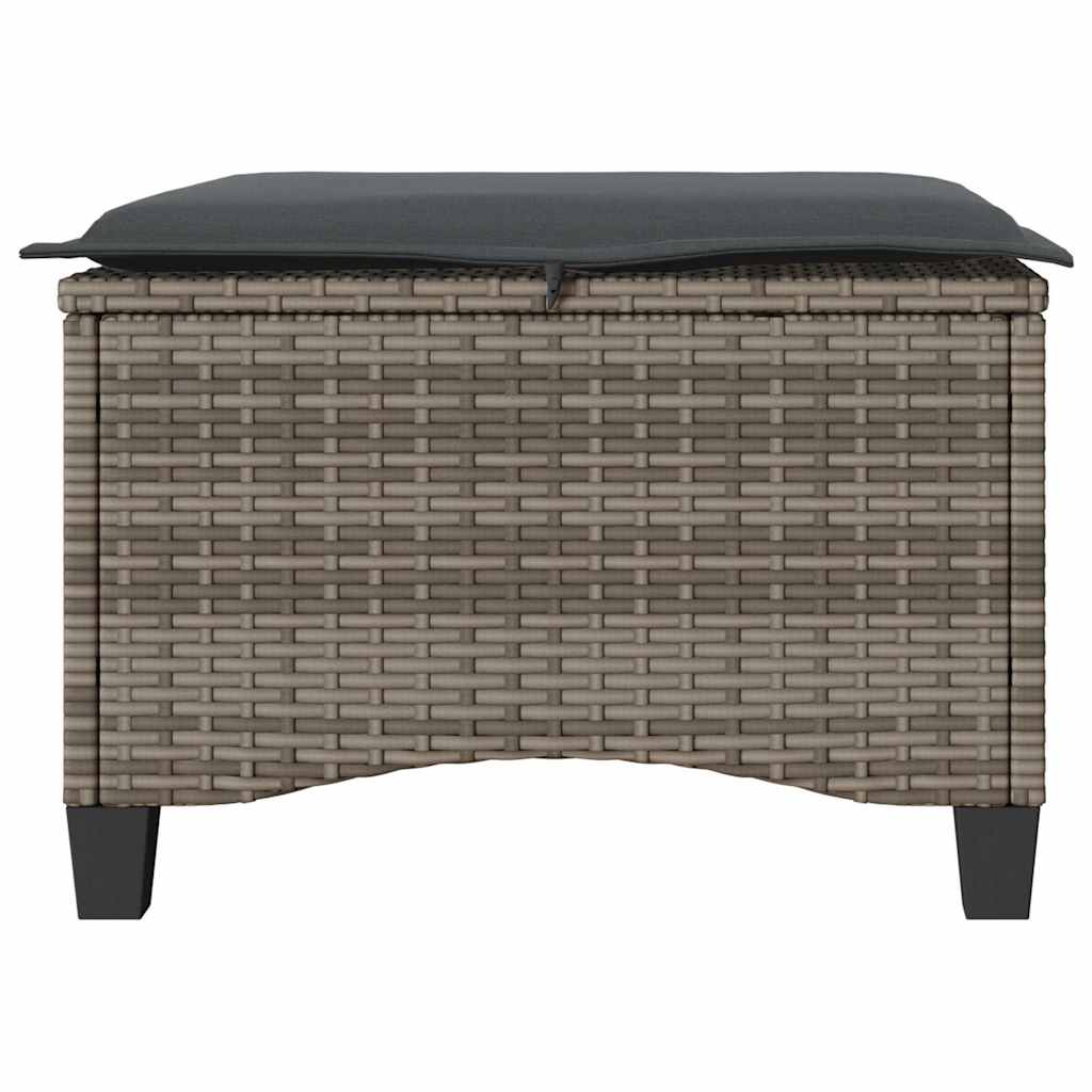 havestole med hynder 2 stk. 55x55x36 cm polyrattan grå