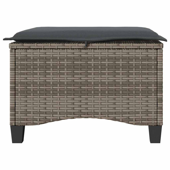 havestole med hynder 2 stk. 55x55x36 cm polyrattan grå