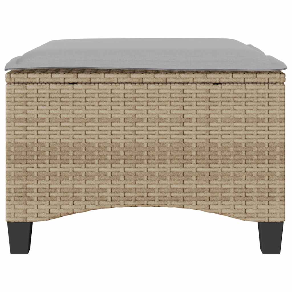 haveskamler 2 stk. med hynder 55x55x36 cm polyrattan beige