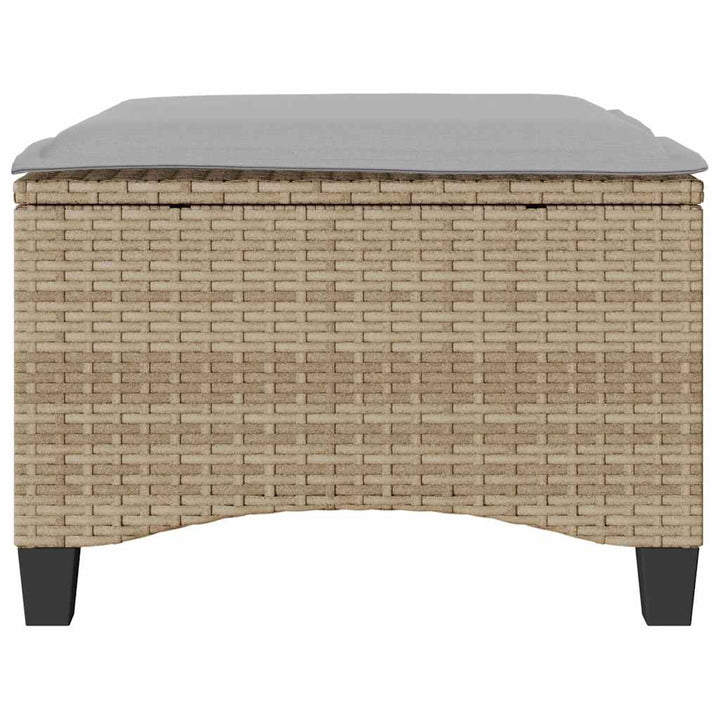 haveskamler 2 stk. med hynder 55x55x36 cm polyrattan beige