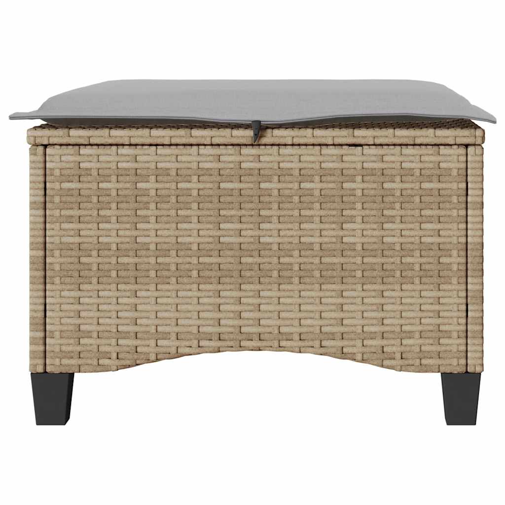 haveskamler 2 stk. med hynder 55x55x36 cm polyrattan beige