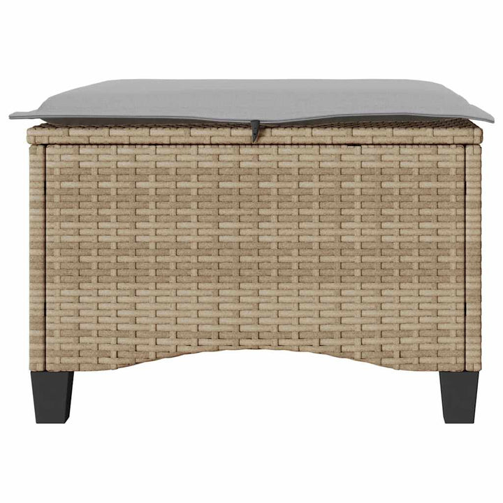 haveskamler 2 stk. med hynder 55x55x36 cm polyrattan beige