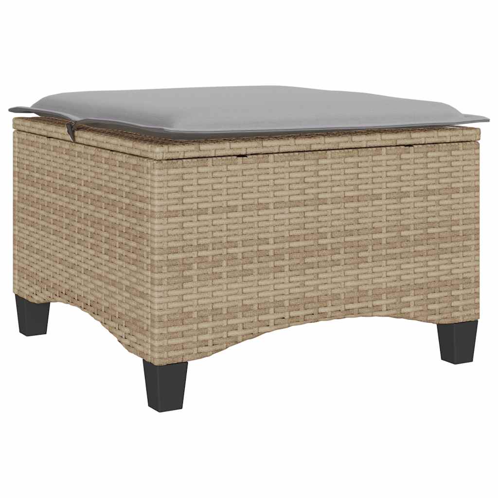 haveskamler 2 stk. med hynder 55x55x36 cm polyrattan beige