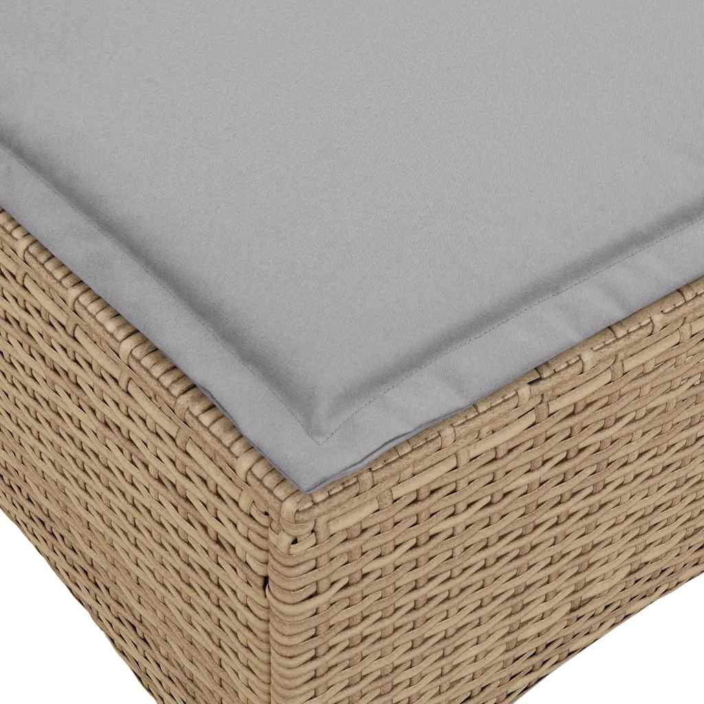 haveskamler 2 stk. med hynder 55x55x36 cm polyrattan beige