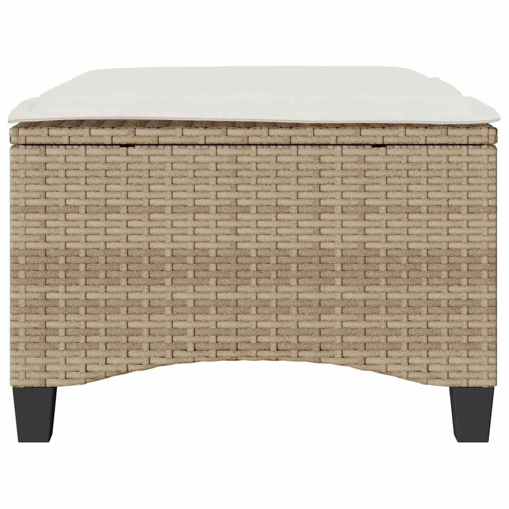 haveskamler 2 stk. med hynder 55x55x36 cm polyrattan beige