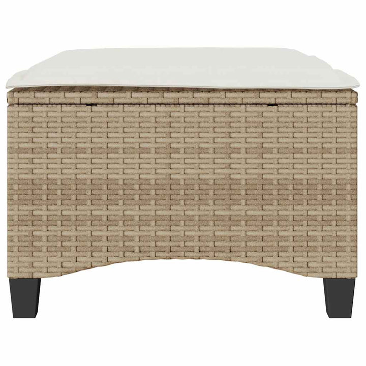 haveskamler 2 stk. med hynder 55x55x36 cm polyrattan beige