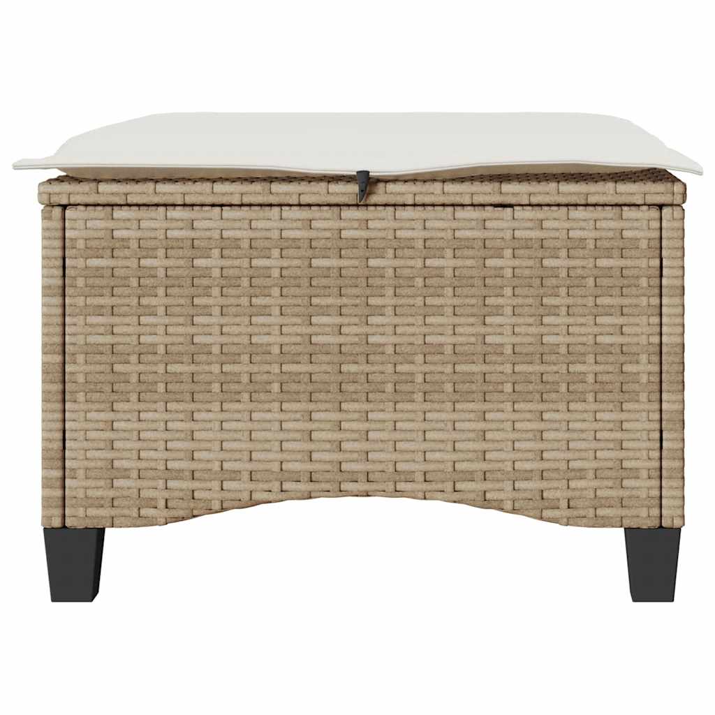 haveskamler 2 stk. med hynder 55x55x36 cm polyrattan beige