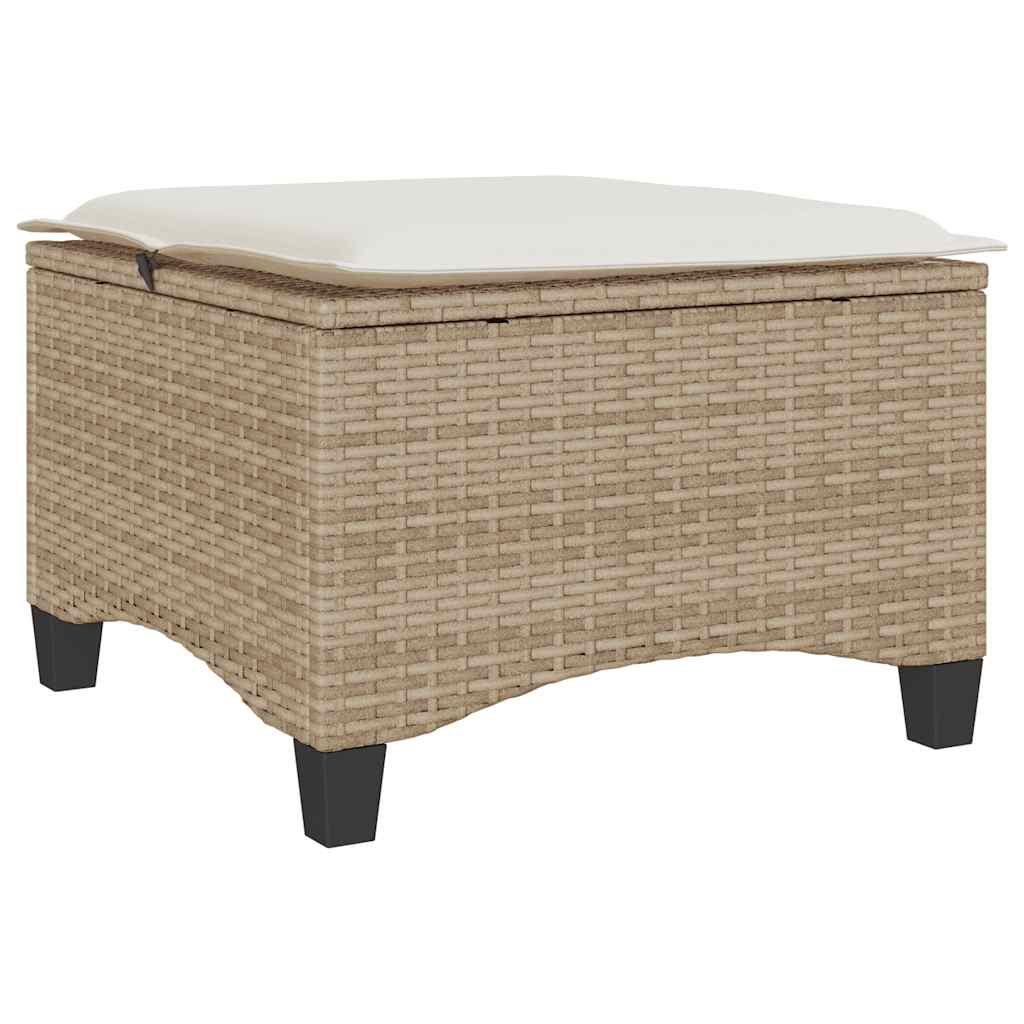 haveskamler 2 stk. med hynder 55x55x36 cm polyrattan beige