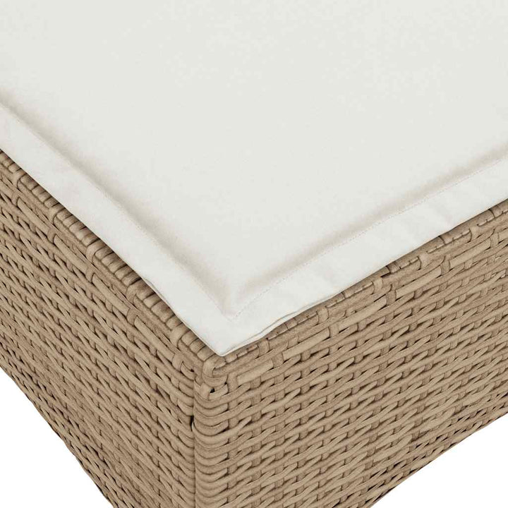 haveskamler 2 stk. med hynder 55x55x36 cm polyrattan beige