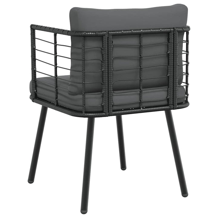 havestol med hynder polyrattan sort