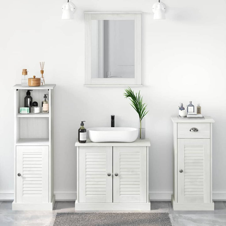 Badeværelsesmøbel sæt med dør 3 pcs antik hvid 37 x 34 x 110 cm