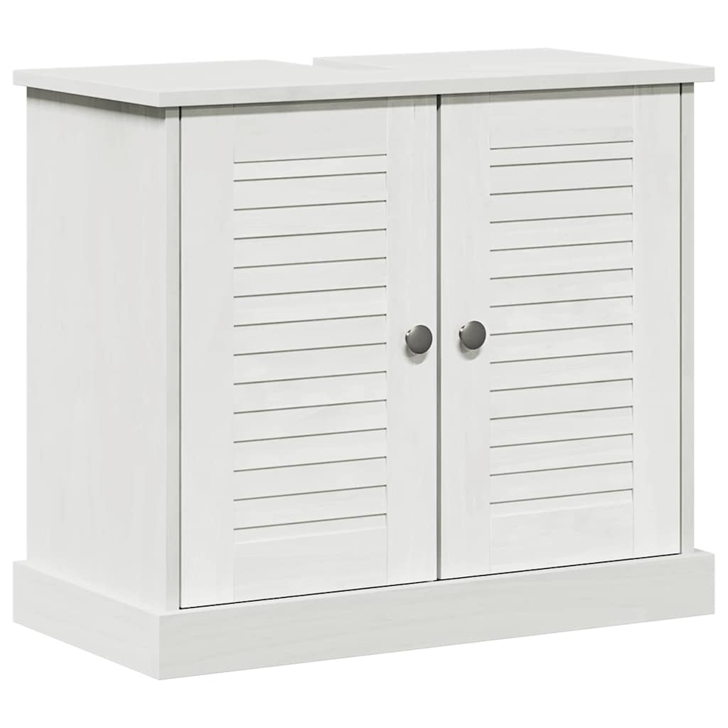 Badeværelsesmøbel sæt med dør 3 pcs antik hvid 37 x 34 x 110 cm