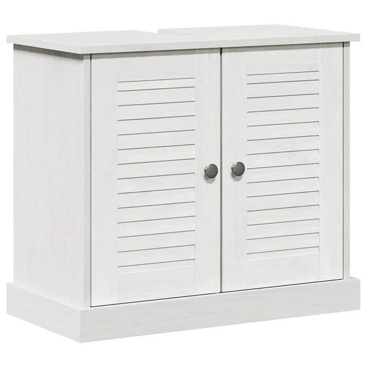 Badeværelsesmøbel sæt med dør 3 pcs antik hvid 37 x 34 x 110 cm