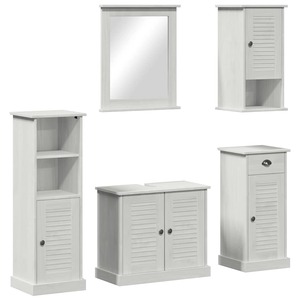 Badeværelsesmøbel sæt VIGO 5 pcs antik hvid 37 x 34 x 110 cm