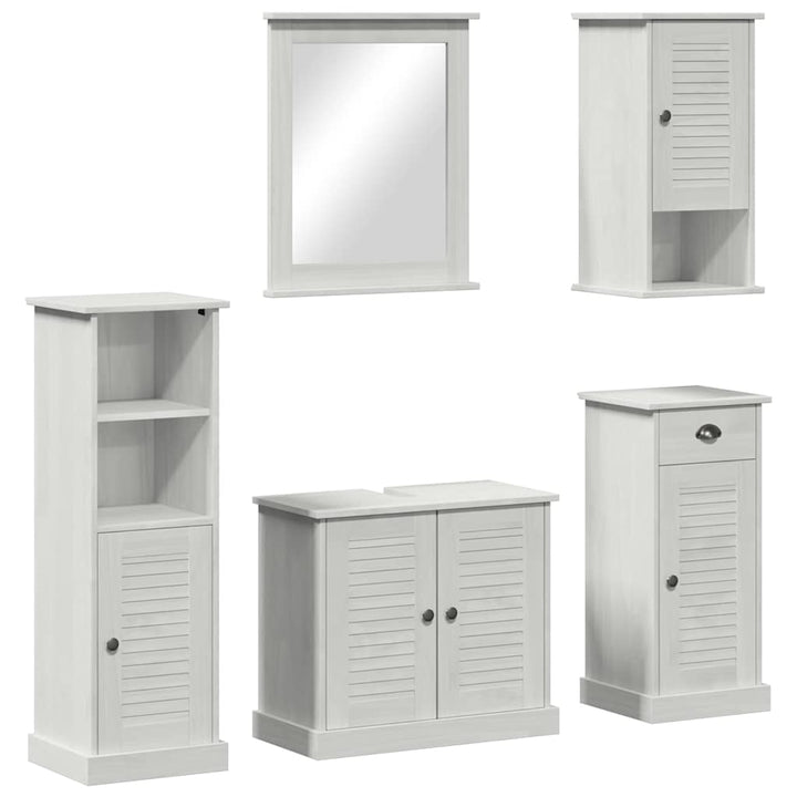 Badeværelsesmøbel sæt VIGO 5 pcs antik hvid 37 x 34 x 110 cm