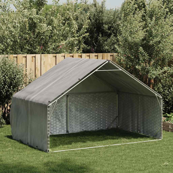 udendørs hundebur med overtræk 3x2x1,9 m galvaniseret stål