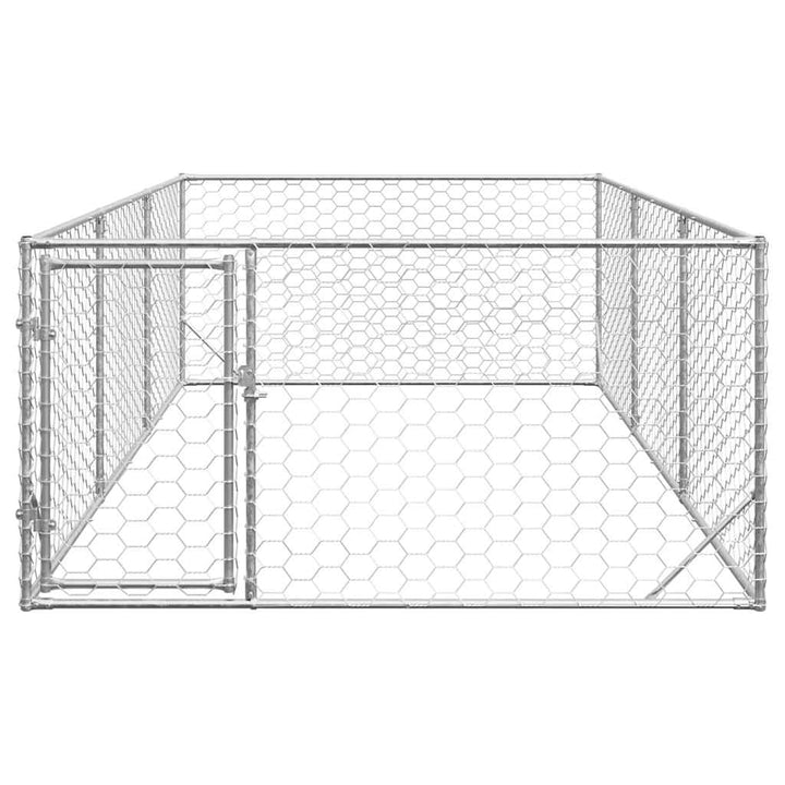 udendørs hundebur med dør 2x4x1 m galvaniseret stål