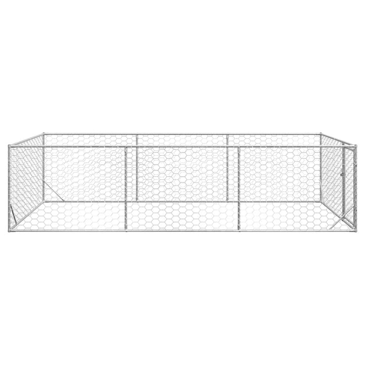 udendørs hundebur med dør 2x4x1 m galvaniseret stål