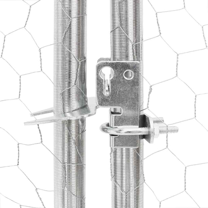 udendørs hundebur med dør 2x4x1 m galvaniseret stål