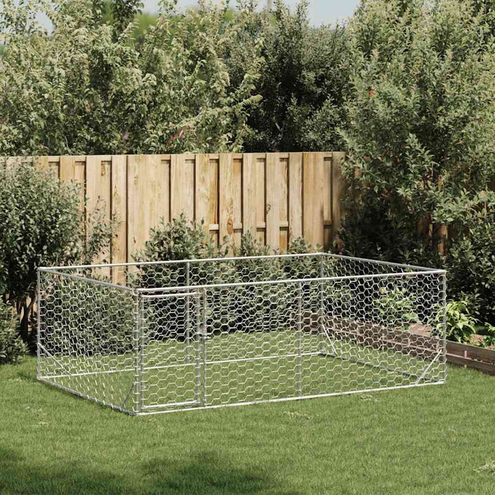 udendørs hundegård med dør 3x2x1 m galvaniseret stål