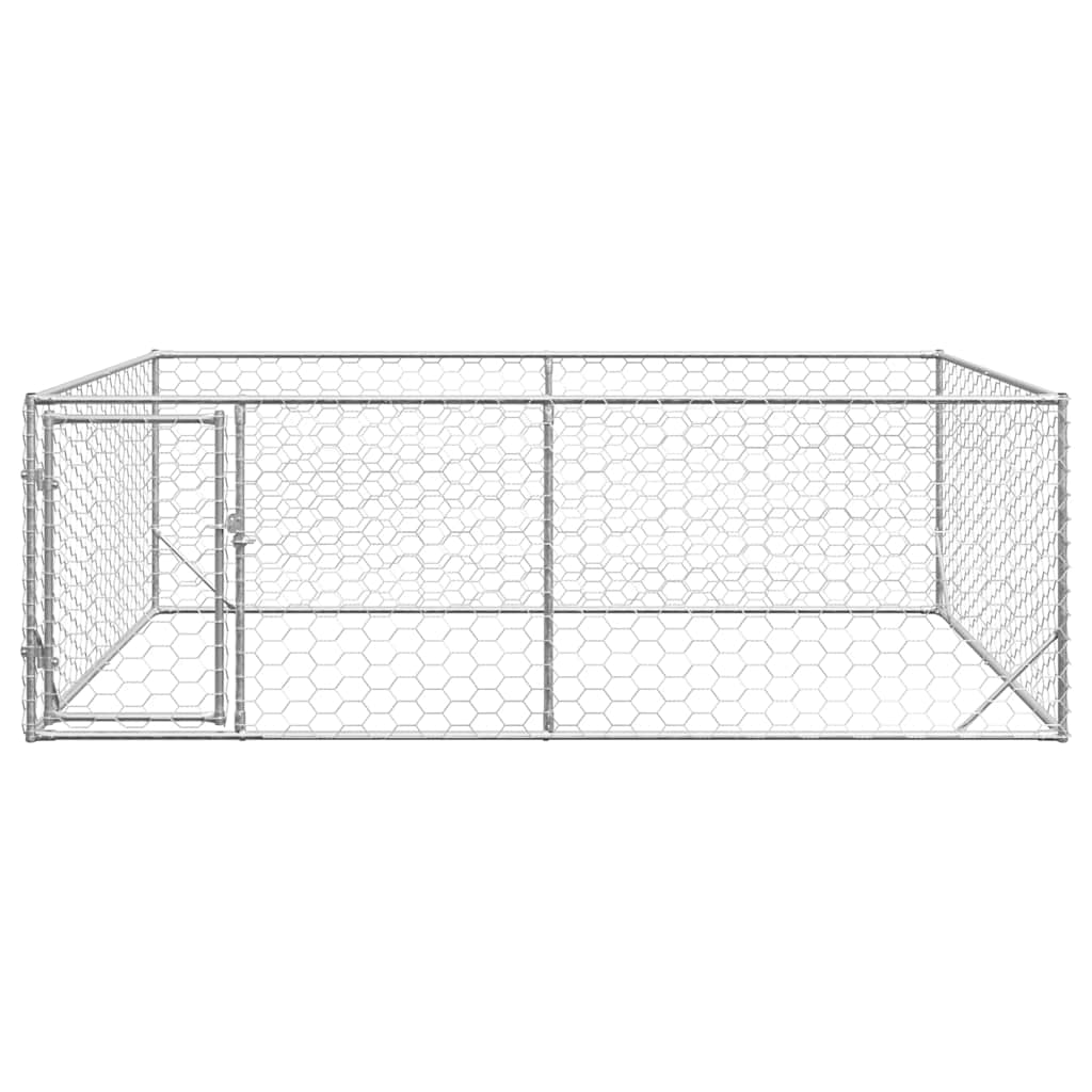 udendørs hundegård med dør 3x2x1 m galvaniseret stål